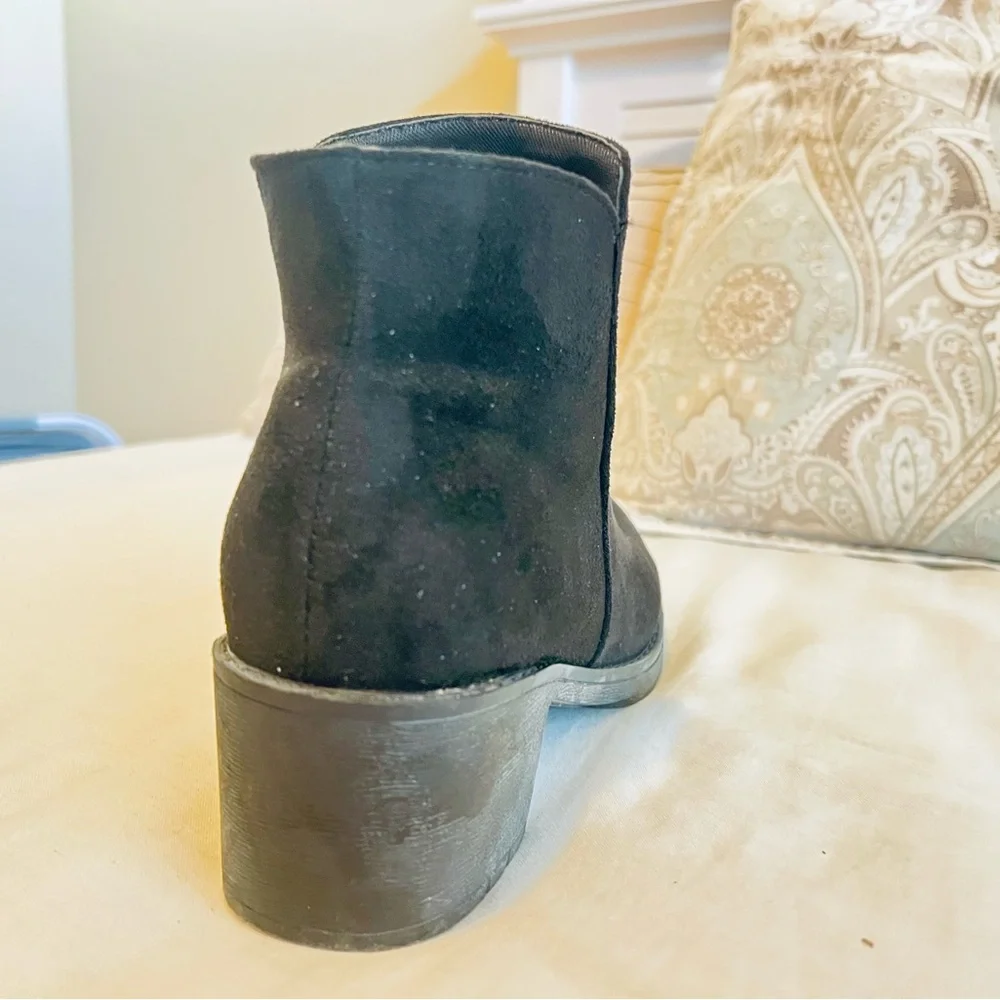 Women’s Black Suede Ankle Bootie - Classic Comfort